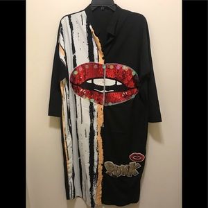 Long sleeve button down shirt dress